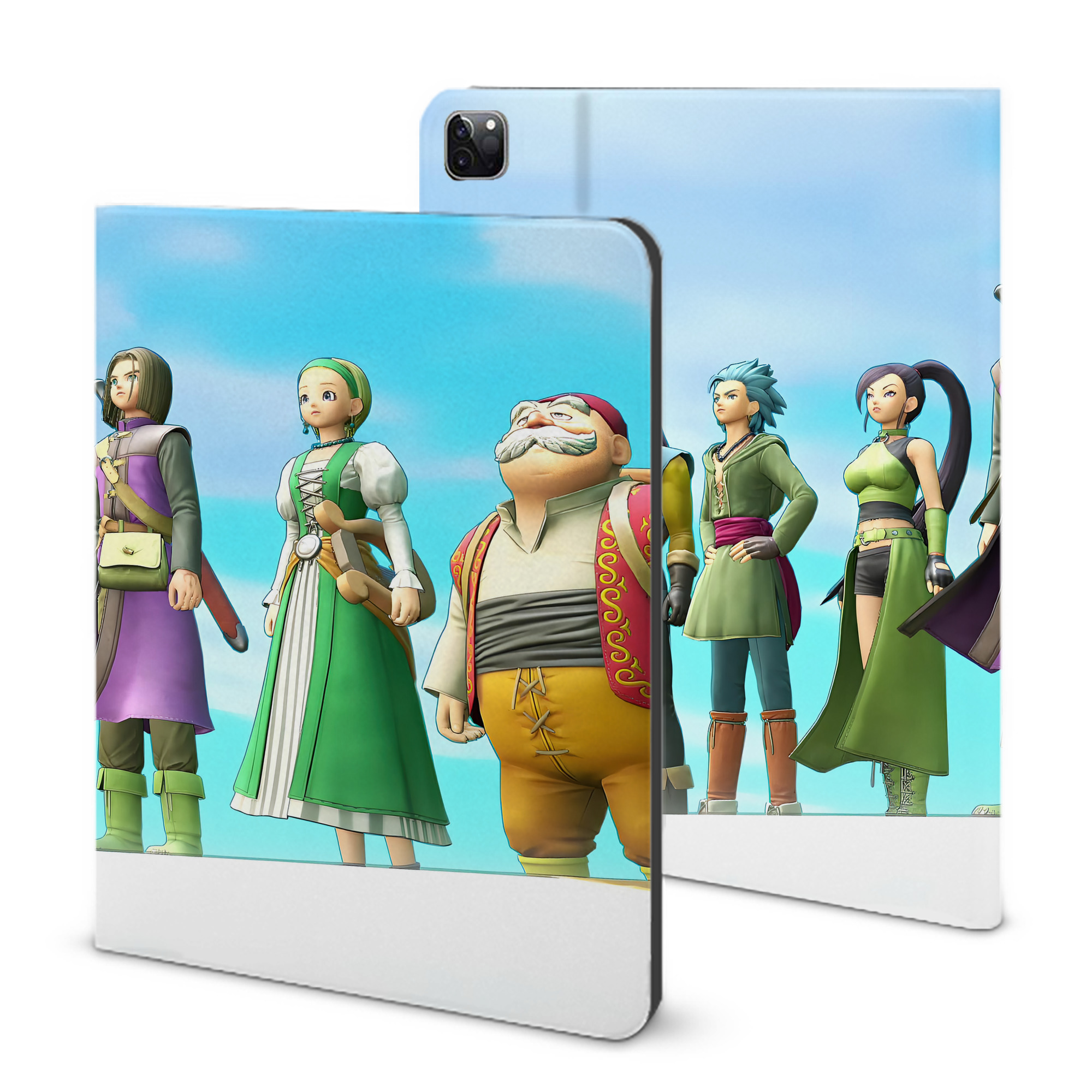 （画像用） ドラゴンクエスト Doragon Kuesuto Dragon Quest IPad ケース ブック型 PUレザー TPU 耐衝撃 軽量 薄型 ペン収納なし 全面保護 IPad 各モデル対応